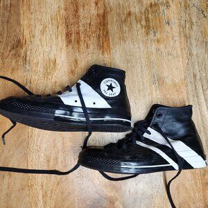 Hand Painted #BLM Black and White Leather Converse Men Sz 6